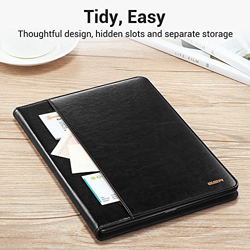 Neues iPad 9.7 2017 Hülle, ESR® Intelligent Bildserie Cover Unternehmen Stil Case PU Ledertasche mit Auto aufwachen / Schlaf Funktion Schutzhülle für Neue iPad 9.7 Zoll 2017 (Schwarz) - 2
