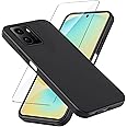LYZXMY Case Compatible with HMD Pulse/HMD Pulse Pro (6.56") - Black Silicone Soft TPU Cover Bumper Shell with Tempered Glass Screen Protector
