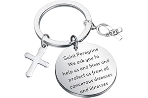 GENERIC Patron Saint of Cancer Saint Peregrine Cancer Prayer Keychain We Ask You to Help Us and Protact Us Cancerous Diseases and Illnesses Cancer Survivor Gift Cancer Hope Gift