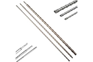 GENERICO Set 3 Punte per Muro SDS Plus 100 cm – Ø 12/16/24 mm | Punte Lunghe per Trapano Tassellatore e Demolitore | Perforazione Profonda su Cemento, Calcestruzzo, Muratura | Uso Professionale e Fai da Te