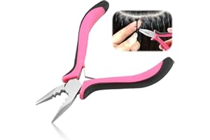 YEWSEAS Haarverlängerung Zange 3 Loch Haar Zange für Nanoringe und Microringe, Rosa, Ideal für das Anwenden und Entfernen von Echthaar Extensions, für Friseure und Diy-Haarverlängerungen Oxidationsbeständig