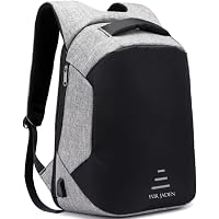 Fur Jaden 20L Grey Anti Theft Bag 15.6 Inch Laptop Backpack with USB Charging Port