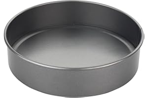 Chef Aid Moule à Gâteau Rond Antiadhésif avec Base Amovible pour Démoulage Facile, Compatible Réfrigérateur et Congélateur, Gris, 19,5 cm, 7,5 Pouces