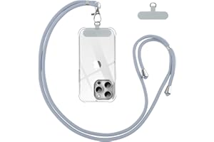 Vauki Cordón para Teléfono Cadena Universal con Parche, Colgar Teléfono con Correa Móvil en Cuello Ajustable Cuerda para la Mayoría de los Smartphone para iPhone Samsung Huawei Redmi OnePlus, Gris