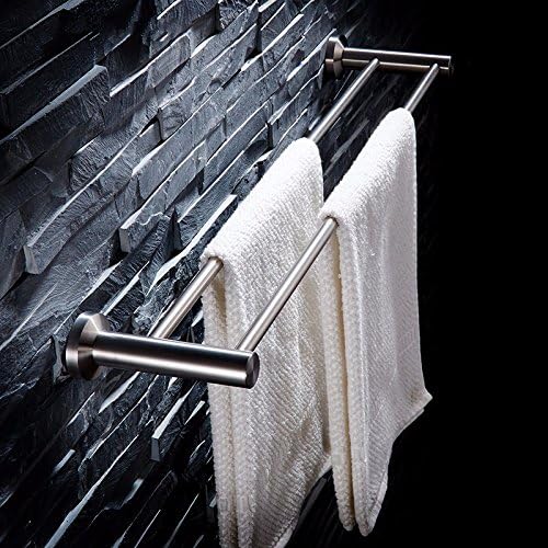lzzfw Towel bar Towel rod double rod trailer 304 stainless steel wire towel rack, 40.5cm