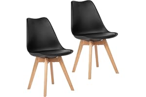 ‎EGGREE EGGREE Esszimmerstühle 2er Set mit Eichenbeinen Holz SGS geprüft, stühle Skandinavisch Design modern Gepolsterter Küchenstühle esszimmer Stuhl Holz Schwarz