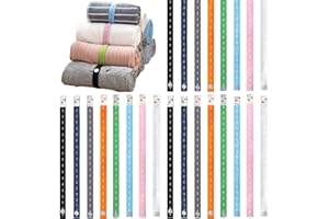 FISHSHOP Fascia Elastica con Occhiello，24 PCS Deposito di Vestiti Bottone Foro Corda Elastica Per Guardaroba, Viaggi, Riporre i Cavi e Asciugamano da Bagno, Finitura per Tende