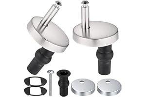 BOBOPACK 2 Stück WC Sitzscharnierbefestigung, Sitzscharnier aus Edelstahl, Klodeckel mit Absenkautomatik, WC Deckelverschraubung, mit Ersatz-Gummischraube und mutter für WC Sacklöcher