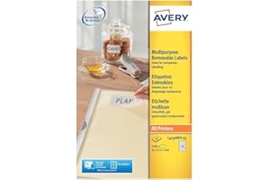 AVERY - 1200 Étiquettes Amovibles Blanches Personnalisables - Format 45,7 x 21,2mm - Impression Laser et Jet d'Encre