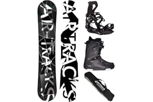 AIRTRACKS Snowboard Set/Pack/Planche Refractions Game Extra Wide + Fixations Master + Chaussures + SB Sac / 155 159 165 168 171 cm cm