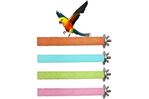 XOXVURI 4 Piezas Unidades Perca De Pájaro Perchas De Loro Perchas De Aves Juguete Jaulas De Pájaro Juguete Loro Jugar Palos De Soporte De Madera Jaula Juguete De Molienda De Patas Perca Loro
