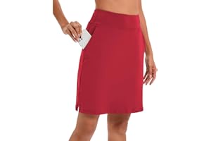 Timuspo Damen Activewear Knielanger Hosenrock mit Innenshorts Athletischer Tennisrock mit Hoher Taille Skorts mit Hose Darunter Perfekt für Sport, Golf, Wandertraiing