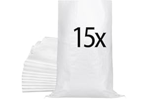 MAILEKT Lot de 15 Sacs à Gravats, Sac a Gravats Chantier en Polypropylène pour le Chantier, Gravier, Sable, Feuilles, Jardin(100 x 60 cm)