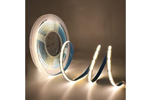 HEGEHE 4m COB LED Strip USB Power, Natural White Light Ribbon 5V DC, Self-Adhesive Tape for Home Commercial Cupboard TV Backlight Decorative Lighting