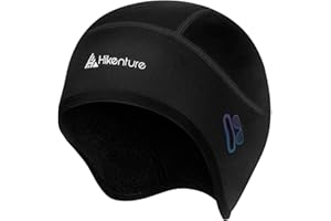 HIKENTURE Fahrrad Mütze Winter - Wintermütze Warm&Winddicht - Bequem Helm-Unterziehmütze für Fahrradhelm, Skihelm, Bike Cap Rennrad MTB, Leichte Fahrrad Kappe Helmmütze mit/ohne Brillen-Loch