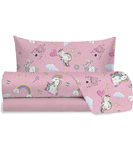 Price Right Home Gestreepte slaapkamer Range Kids - Dekbedovertrek Set, Hoeslaken Set & Gordijnen Beschikbaar (Eenpersoons Dekbedovertrek Set