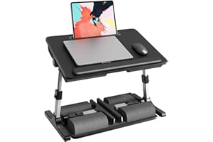 ‎PUTORSEN PUTORSEN Laptoptisch fürs Bett - Höhenverstellbar und Winkelverstellbar, 2-in-1 Laptopkissen Klappbar, Größere Laptop Tisch für Bett Sofa Couch Boden, 58 x 37cm Schwarz