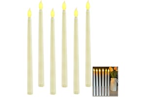 GREACESRIO 6 Piezas Velas Led Efecto Llama, Velas Electricas a Pilas, Velas LED flotantes, para San Valentín, Cumpleaños, Fiestas, Navidad, Festivales, Luz Blanca Cálida [Clase de eficiencia energética A]