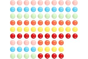 Ailebens 12mm Game Replacement Marbles Balls,84pcs Solid Color Acrylic Balls for Chinese Checkers,Board Game,Rainbow Bead Game,Color Sorting Toy,Marble Games (6 Colors)