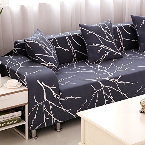HYSENM Sofabezug Universal Stretch Weich Elastisch Farbecht Hautfreundlich Rutschfest Anti-Pilling Unempfindlich Sofaüberwurf 1-Sitzer 2-Sitzer 3-Sitzer 4-Sizter Sofahusse, Grau, 190-230cm - 5