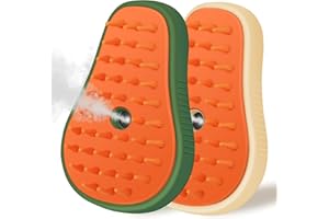 Cat Steam Brush, 3 In 1 Cat Steamy Brush, Silicone Massage Grooming Brush, Pet Hair Cleaning Brush Comb for Cats Dogs by ZITSMS(White/Green)