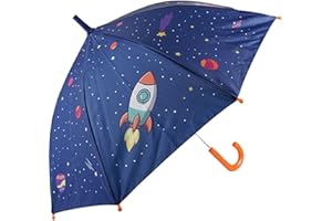 Toys & Gamers Kids Space Umbrella, Navy Blue with Planets and Stars Design, 76cm Diameter, Windproof Dome Canopy