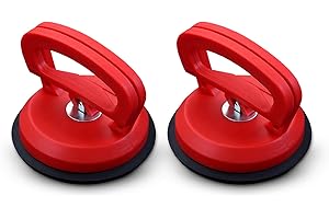 Hwtcjx 2 Piezas Ventosas para Cristales, Ventosas para Azulejos, Ventosa Mango con Capacidad de elevación de 55kg para Transportar Pesados, Vidrio, Maderas, Pisos, Superficie Lisa, Diámetro 11.8 cm