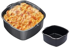 LANTRO JS Air Fryer Barile per Torta, Accessori Friggitrice ad Aria Quadrata, Contenitori per Friggitrice ad Aria per HD9925 HD9860 HD9905 01 Teglia Forno Cottura del Pane
