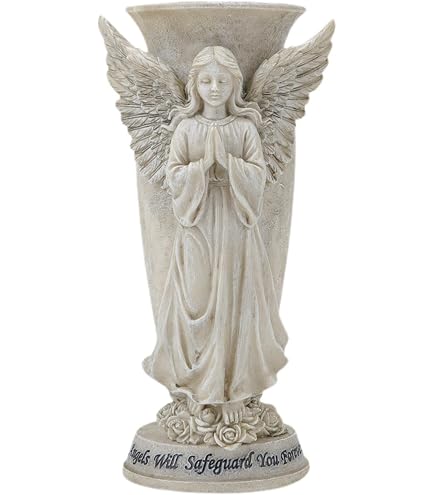 Afterglow Élégant vase funéraire en granit véritable, Viscont White, Hauteur : 28 cm, Diamètre : 12 cm, Décoration funéraire résistante aux intempéries et au gel, Vase en granit avec insert en