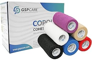 GSPCARE Tierverband Selbstklebend 10 cm x 4,5 m, 6 Rollen Selbsthaftende Bandage Elastisch Kohäsiver Verband, Haftbandage für Schwellungen der Knöchelverstauchungen am Handgelenk