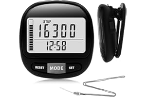 CUTYERBEE Walking Pedometer - with 3D Larger Display Accurately Track Steps Portable Sport Pedometer for Walking with Removable Clip and Lanyard Step|Distance|Calories|7-day data logging|Counter Fitness Tracker
