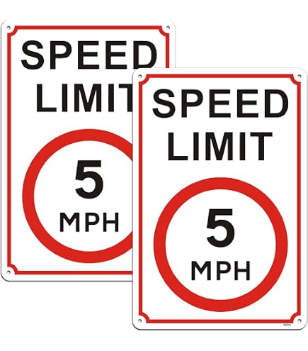 Indigos Ug – 5 mph limite di velocità segno sicurezza 200 mm x 300 mm