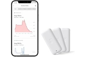 SwitchBot IP65 termometr z higrometrem do użytku wewnątrz i na zewnątrz, 3 szt., zasięg Bluetooth 120 m, punkt rosy/VPD/czujnik wilgotności, bezpłatne przechowywanie danych, 2 lata żywotności baterii
