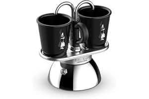 Bialetti Mini Express Induction, Induktionskaffeemaschine, 2 Tassen (100 ml), für alle Herdarten geeignet, Schwarz