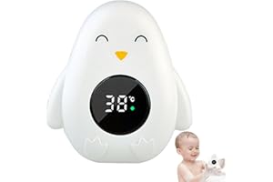 HEMORE Baby Bath Thermometer, Cute Penguin Baby Water Thermometer with Digital Display, Waterproof Baby Bath Floating Toy for Bath (White)
