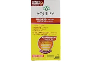AQUILEA | Magnesio + Potasio | 28 Comprimidos Efervescentes | Recuperación tono muscular y minerales | Combate fatiga, debilidad muscular y calambres | Energía y Bienestar