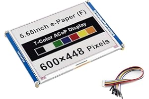 IBEST waveshare 5.65inch E-Paper Display Module 600×448 Pixels Colorful ACeP 7-Color E-Ink Display eink Screen epaper for Raspberry Pi 4B/3B+/3B/2B/Zero/Zero W/Zero WH,Jetson Nano,STM32,Arduino