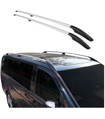 Barres De Toit OMAC Aluminium Noir Pour Mercedes Vito V Class W447 Dès 2014