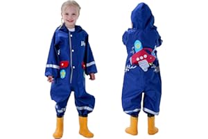 Keyck Impermeabile Bambini Cappuccio Antipioggia Unisex Leggero Pioggia Tuta Antivento Tutto in Uno Sportivo Poncho Antipioggia Cartoni Animati Scuola Bambine Bambino Bimbo Bimba Asilo 1-8 Anni