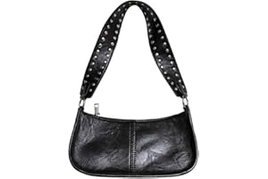 GETERUUV Y2k Umhängetasche für Damen, Retro, Nieten, Umhängetasche, kleine Umhängetasche, Leder, Hobo-Handtasche