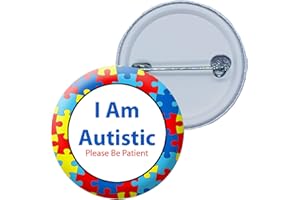 BEANPRINT Autistic badge, Autism Awareness Button Pin Badge