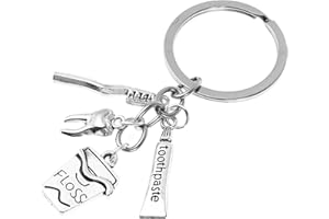 Amosfun Portachiavi Dentista Creativo Con Spazzolino E Dentifricio Design Unico Regalo Per Igienista Orale E Studio Dentistico Accessorio Decorativo