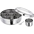 Pound Veg Spice Box - Spice Container - Masala Dabba - 7 Compartments, Steel Masala box, steel masala dabba, 7 spice containers with size 8 X 8 inches
