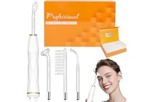 TUMAKOU Máquina Alta frecuencia Estetica Facial - Dispositivo Portátil de Alta Frecuencia - Masaje Facial Para El Cuidado de la Cara y la Piel, la EliminacióN de Arrugas, Acné - con 4 varitas de Neón