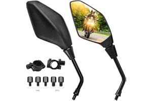 ‎ISSYZONE ISSYZONE Spiegel e geprüft, Universal Motorradspiegel mit M8 M10, Rückspiegel mit Halterung, Spiegel für Motorrad, Moped, Roller, kompatibel mit MT07, MT09,GSX-S1000 usw