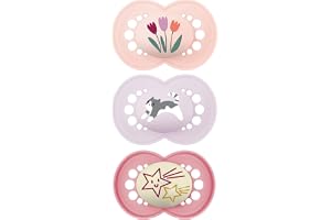 mam | Original rosa napp 18+ månader (3 stycken) slumpmässig färg - symmetrisk och anatomisk silikonnapp - babynapp med trans