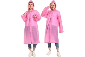 YingErTool Płaszcz przeciwdeszczowy z ponczo, 2 szt. EVA wielokrotnego użytku płaszcz przeciwdeszczowy kurtka awaryjna dla kobiet mężczyzn z kapturem i sznurkiem