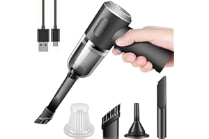 Sverluus 8000Pa Aspirateur à Main, Mini Aspirateur de Voiture 2 in 1 Aspirateur à Main sans Fil, Portable USB Rechargeable pour PC Maison Voiture Bureau Canapé