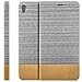 Produktbild Zanasta Designs Tasche Sony Xperia XA Ultra Hülle Flip Case Schutzhülle Handytasche mit Kartenfach (Jeans Stoff) Hellgrau