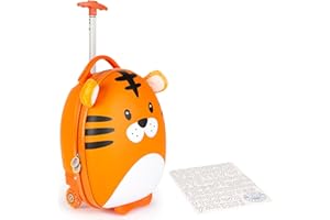 boppi Tiny Trekker Trolley Bagaglio a Mano Per Bambini Con Ruote e Manico Regolabile - Valigia Bagaglio a Mano Rigida Piccola da Cabina Asilo Scuola e Viaggio 17L